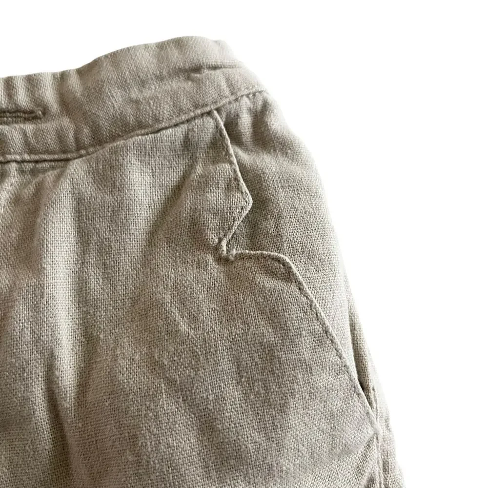 Slate Boys Beige Khaki Linen Blend Adjustable Waist Preppy Shorts Size 3 Toddler